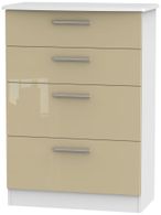 Knightsbridge Mushroom and White 4 Drawer Deep Chest