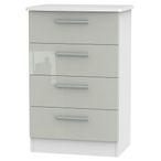 Knightsbridge Cashmere Gloss and White 4 Drawer Midi Chest