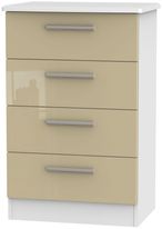 Knightsbridge Mushroom and White 4 Drawer Midi Chest