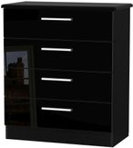 Knightsbridge Black Gloss 4 Drawer Chest