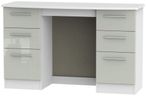 Knightsbridge Cashmere Gloss and White 6 Drawer Double Dressing Table
