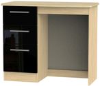 Knightsbridge Black Gloss and Light Oak 3 Drawer Single Dressing Table