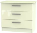 Knightsbridge Cream Gloss 3 Drawer Small Chest