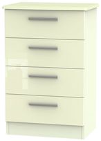 Knightsbridge Cream Gloss 4 Drawer Midi Chest