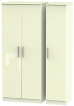 Knightsbridge Cream Gloss 3 Door Triple Wardrobe