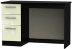 Knightsbridge Cream Gloss and Black 3 Drawer Desk
