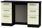 Knightsbridge Cream Gloss and Black 6 Drawer Double Dressing Table