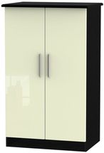Knightsbridge Cream Gloss and Black Midi Wardrobe