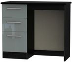 Knightsbridge Grey Gloss and Black 3 Drawer Single Dressing Table