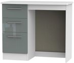 Knightsbridge Grey Gloss and White 3 Drawer Single Dressing Table