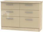 Knightsbridge Mushroom and Oak Effect 6 Drawer Midi Chest