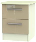Knightsbridge Mushroom and Cream 2 Drawer Bedside Cabinet