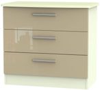 Knightsbridge Mushroom and Cream 3 Drawer Small Chest