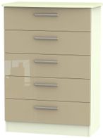 Knightsbridge Mushroom and Cream 5 Drawer Chest