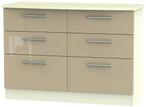 Knightsbridge Mushroom and Cream 6 Drawer Midi Chest