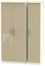 Knightsbridge Mushroom and Cream 3 Door Triple Wardrobe