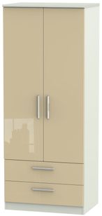 Knightsbridge Mushroom and Cashmere Matt 2 Door 2 Drawer Double Wardrobe