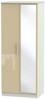 Knightsbridge Mushroom and Cashmere Matt 2 Door Wardrobe - 1 Mirror