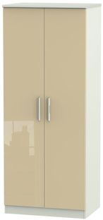 Knightsbridge Mushroom and Cashmere Matt 2 Door Plain Wardrobe