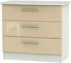 Knightsbridge Mushroom and Cashmere Matt 3 Drawer Small Chest