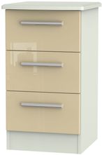 Knightsbridge Mushroom and Cashmere Matt 3 Drawer Bedside Cabinet
