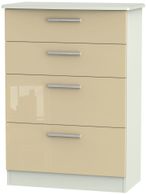 Knightsbridge Mushroom and Cashmere Matt 4 Drawer Deep Chest