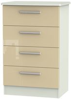 Knightsbridge Mushroom and Cashmere Matt 4 Drawer Midi Chest