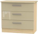 Knightsbridge Mushroom and Light Oak 3 Drawer Small Chest