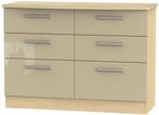 Knightsbridge Mushroom and Light Oak 6 Drawer Midi Chest