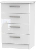 Knightsbridge White Gloss 4 Drawer Midi Chest
