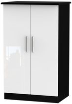 Knightsbridge White Gloss and Black Midi Wardrobe