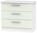 Knightsbridge Cashmere Matt and White 3 Drawer Small Chest