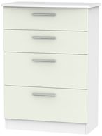 Knightsbridge Cashmere Matt and White 4 Drawer Deep Chest