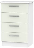 Knightsbridge Cashmere Matt and White 4 Drawer Midi Chest