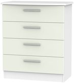 Knightsbridge Cashmere Matt and White 4 Drawer Chest