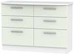 Knightsbridge Cashmere Matt and White 6 Drawer Midi Chest