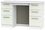 Knightsbridge Cashmere Matt and White 6 Drawer Double Dressing Table