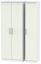Knightsbridge Cashmere Matt and White 3 Door Tall Triple Wardrobe