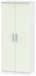 Knightsbridge Cashmere Matt and White 2 Door Plain Wardrobe