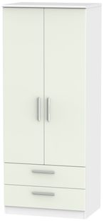 Knightsbridge Cashmere Matt and White 2 Door 2 Drawer Double Wardrobe