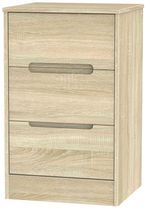 Monaco Oak Effect 3 Drawer Bedside Cabinet