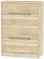 Monaco Oak Effect 4 Drawer Deep Chest