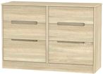 Monaco Oak Effect 6 Drawer Midi Chest