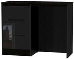 Monaco Black Gloss 3 Drawer Single Dressing Table