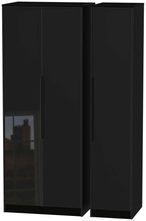 Monaco Black Gloss 3 Door Tall Triple Wardrobe