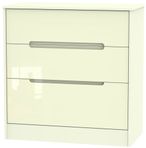Monaco Cream Gloss 3 Drawer Deep Chest