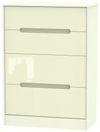 Monaco Cream Gloss 4 Drawer Deep Chest