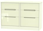 Monaco Cream Gloss 6 Drawer Midi Chest