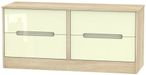 Monaco Cream Gloss and Oak Effect Bed Box