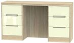 Monaco Cream Gloss and Oak Effect 6 Drawer Double Dressing Table